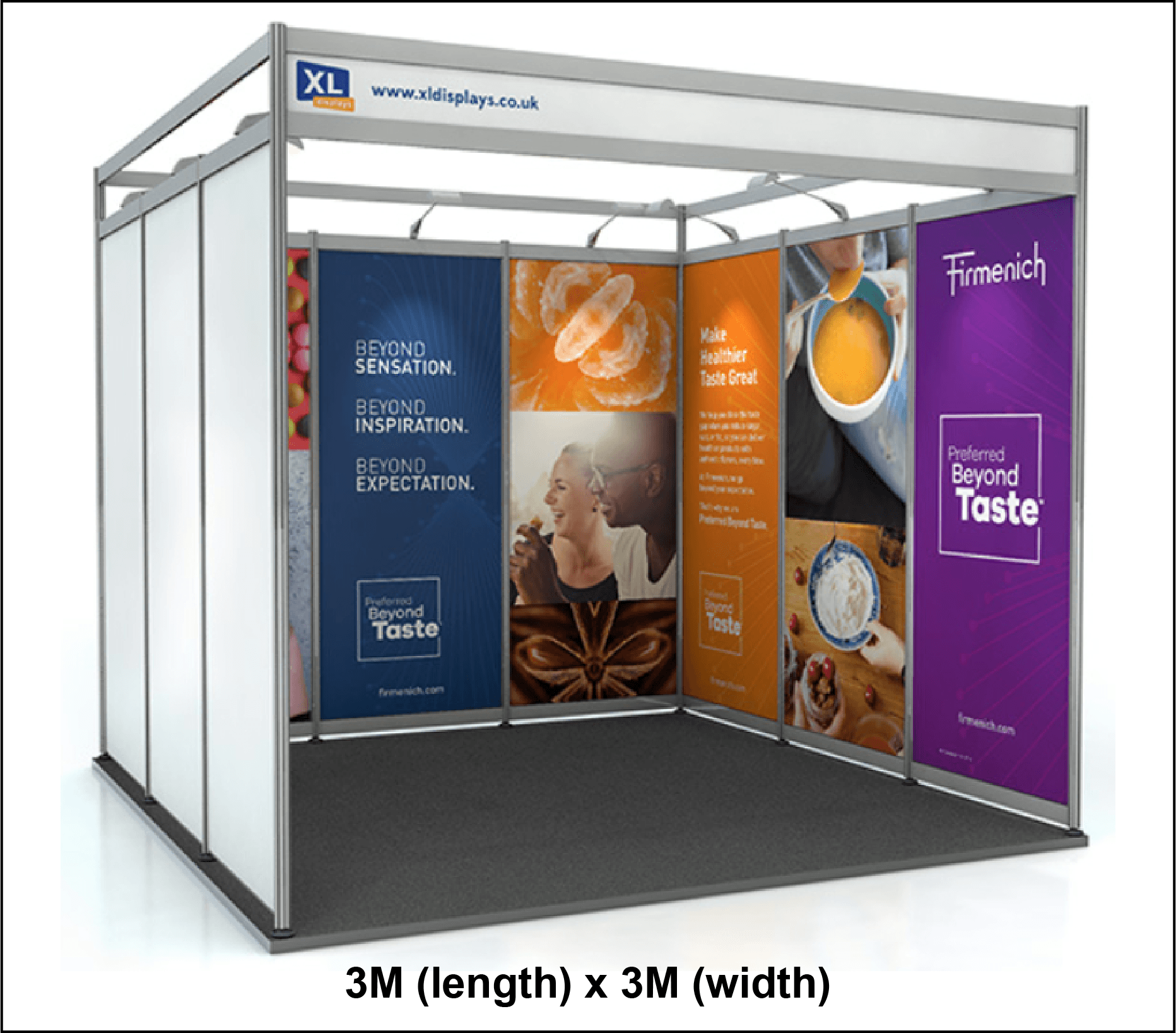 Single Booth 3m x 3m example